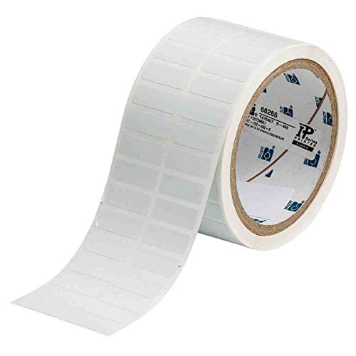 Brady THT-152-492-3 Freezerbondz Polyester Laboratory Labels, 0.375" H X 1" W, White, Roll of 3000 Labels, Quantity Per Row 2 Compatible with BBP81, Brady IP, i5100, i7100 Printers