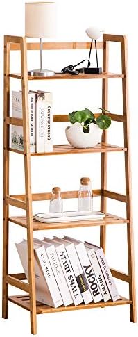 T-Shaped Wood Ladder Bookshelf Storage Rack for Bedroom,Living Room[4830119CM]