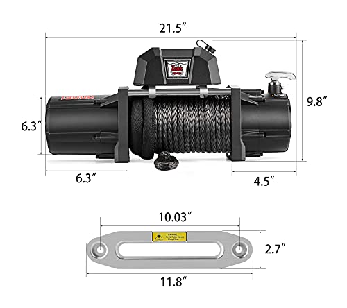 ZEAK 13000 lb. Premium Electric Winch 12V Waterproof Synthetic Rope, Wireless Remote, for Truck SUV - Thumbnail 6