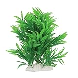 VANZACK Planta Acuario Artificial Hierba Verde Plástica Decoración Peceras con Base Resistente Agua Dulce y