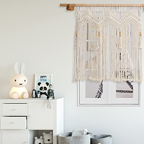 Macrame Valance Wall Hanging Boho Valance Window Treatments Valance 29" W X 33" H For Bedroom Living Room Kitchen Bathroom Wall Decor,1 Panel #TOP5