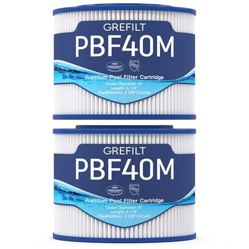 Grefilt 10-00282 Hot Tub Filter Compatible with Bullfrog Spa Filter Wellspring 30 Coreless 10-00282 Pleatco PBF40M 30 sq.ft. 2-Pack