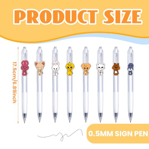 NHPY 8 Stück SKZOO Merch Stifte Set, 8 Verschiedene Designs, Merch Geschenke Perfektes für Fans Stifte Kugelschreiber