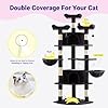 Allewie 73in Fan-Shaped Space-Saving Corner Cat Tower/Multi-Level Tall Cat Tree for Indoor Kitties/Cozy Baskets/Condos/House/Perches/Sisal Scratching Posts/Pet Activity Center/Dark Grey #2