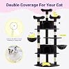 Allewie 73in Fan-Shaped Space-Saving Corner Cat Tower/Multi-Level Tall Cat Tree for Indoor Kitties/Cozy Baskets/Condos/House/Perches/Sisal Scratching Posts/Pet Activity Center/Dark Grey