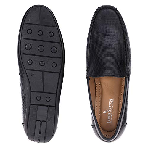 Image of LOUIS STITCH Men's Loafers Premium Genuine Leather Casual Anti-Skid Moccasins Soft and Comfortable All-Day Wearing Formal Regular Shoes for Men Ultra Light Weight (Czech)