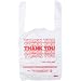 Plastic Bag- Small Economy 'Thank You' White T Shirt Bag 7"x3.5"x13" 13 mic - 1000 bags/case