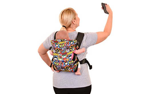 KidsEmbrace Justice League Baby Carrier, DC Comics Chibi Elite Carrier, Black