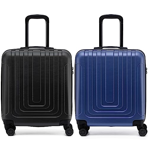 Flight Knight Premium Set of 2 Lightweight Cabin Suitcase - 8 Spinner Wheels - Built-in TSA Lock & USB Port - Luggage Approved for easyJet Flexi Fare Overhead Carry On - 56x45x25cm