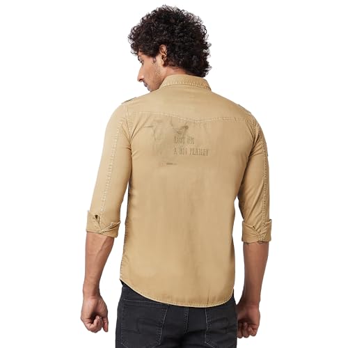 Image of Spykar Men's Regular Fit N /A Full Sleeve Printed Casual Shirts