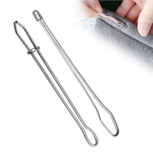 Upgraded DIY Rope Threader Clip, 2025 Metal Drawstring Threader Tool Set with Latch, Drawstrings Replacement with Easy Threaders for Drawstring Replacement for Hoodies, Shorts, Pants (2pcs)