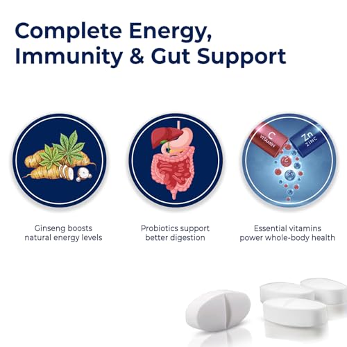 Image of Umanac Plus Men's Multivitamin + Ginseng & Probiotics, 180 Tablets, Supports Immunity, Energy, Brain Health, Hair, Bone & Joint Care, Men Multivitamin Supplement, Daily Nutrition Tablet.