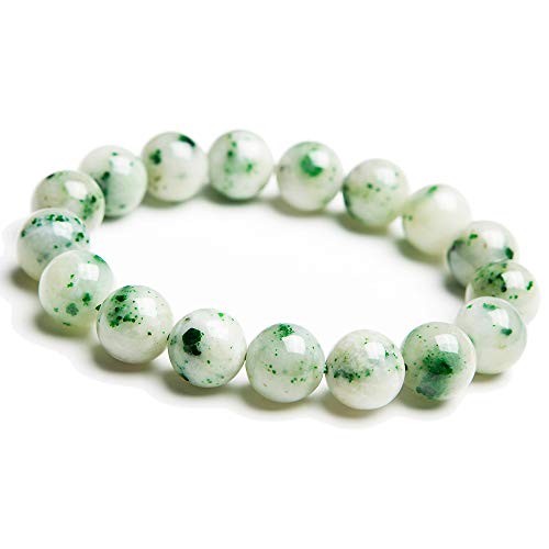 Bracelet en jade vert Dushan perles 12mm elastique