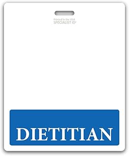 Oversized Dietitian Badge Buddy Horizontal - XL Badge Buddies Role I’D Backer Card for Dietitians - 3 3/8 X 4 1/8 - Wear with Existing I’D Holder - USA Printed by Specialist ID (Blue)