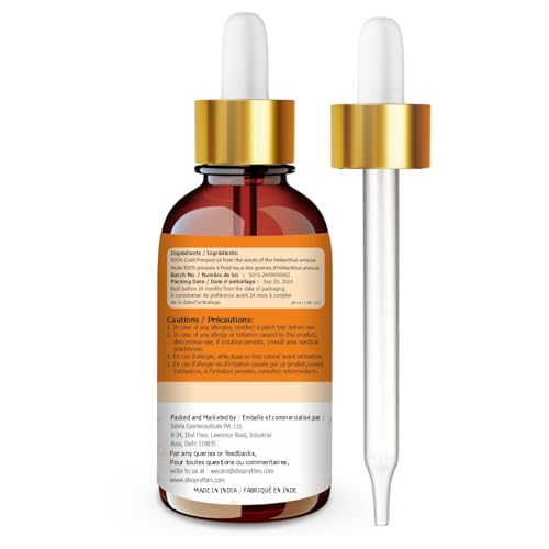 Image of Crysalis Sunflower Oil (Helianthus annuus) 100% Pure & Natural With Dropper (50 ml (Pack of 1))