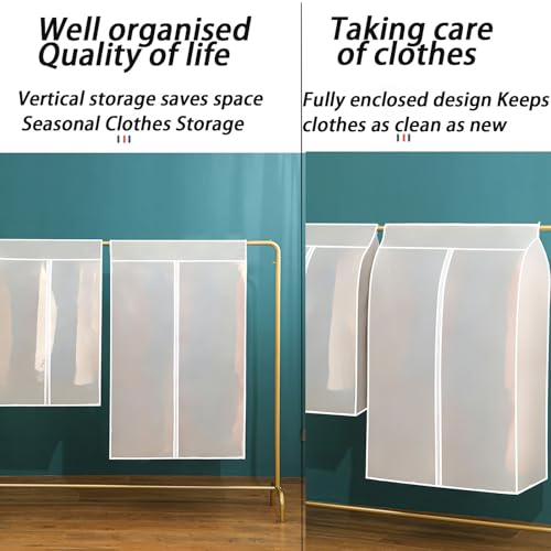 Clear Protective Zip Over Cover,Clear Clothes Rack Cover, Garment Rack Cover, Garment Coat,Dust-Proof Hanging Coat Protector Bags 50X80X1204