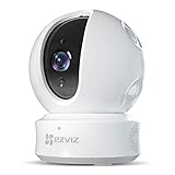 EZVIZ Pan/Tilt/Zoom Camera 1080p IP Dome Security Surveillance System Night Vision Auto Motion Tracking Pet Baby Monitor Two Way Audio Compatible with Alexa WiFi 2.4G Only WH CTQ6C