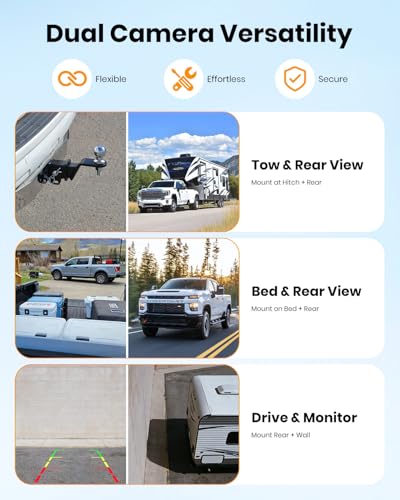 Image of AUTO-VOX Dual Solar Wireless Magnetic Backup Camera, 2-Min Easy Install