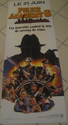 Affiche Cinema Originale Police Academy 6 60X120Cm Rare Lithographie d'Époque Préservée