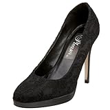 Pleaser Women's Bliss-30-2 Platform Pump,Black Lace,8 M US