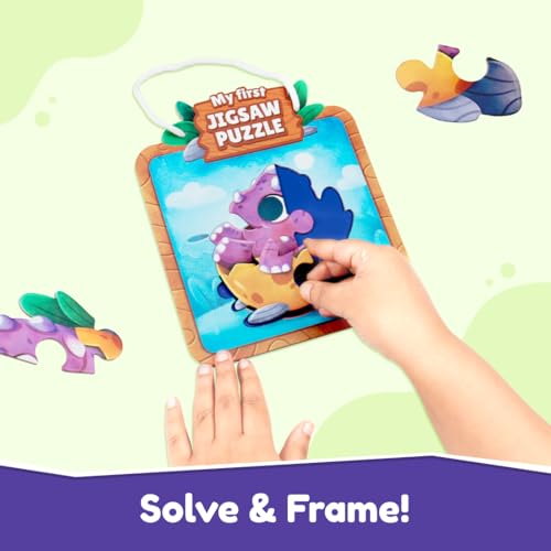 Image of Bloomingo Puzzle Kit - My First Jigsaw Puzzle - Unicorn & The Friendly Fairy - Jigsaw Puzzle for Kids (2-4 Years) 20+ Jigsaw Pieces (Dino)