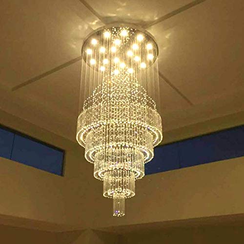 Siljoy Large Crystal Chandelier Modern Luxury Led Raindrop Ceiling Light Fixture For Living Room Stairs Lobby Porch, D 39.4" X H 86.6" #TOP1