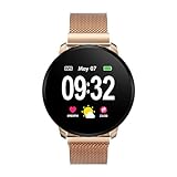 ⌚【Smartwatch Mujer Hombre】:Este reloj inteligente mujer es el mejor regalo para las mujeres, hombres. Monitores de Actividad (podómetro, contador de caloría, distancia, cronómetro), monitor de ritmo cardíaco y de sueño, medición de la presión arterial y del oxígeno en la sangre, pronóstico del tiempo, recordatorio sedentario, cámara remota, control de música. Deje que este reloj inteligente mujer traiga salud y felicidad para usted y su amada.