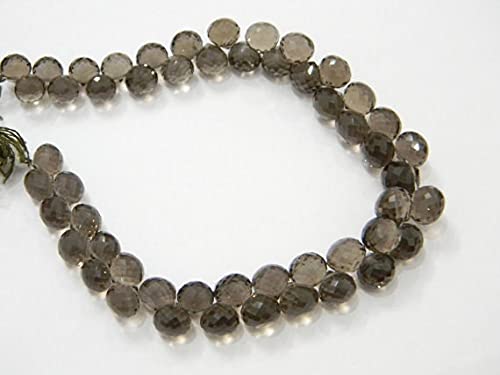Perles de quartz fumé percées et facettées pour éviter la casse lors du montage de vos bijoux