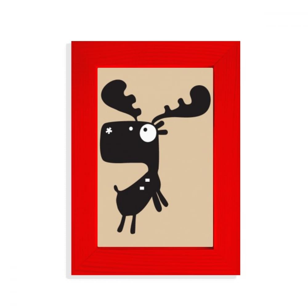 Cadre photo rouge motif cerf dessin animé idée cadeau de crémaillère