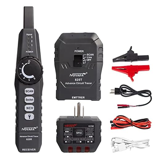 NOYAFA Multifuncational Strong Electric Underground Wire Tracer, NF-825TMR Locator Circuit Breaker Finder Socket Test,Electric Wire Detector.