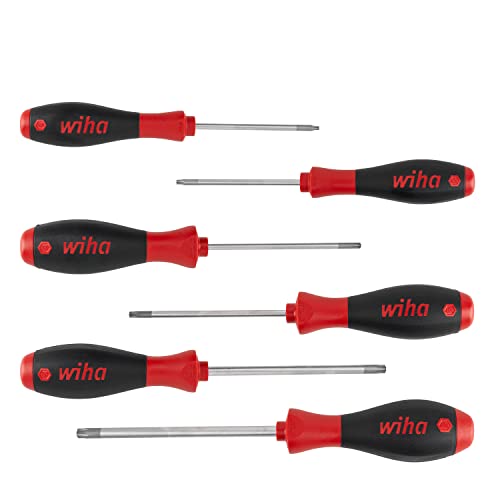 Wiha TORX-Schraubendreher-Satz mit Rundklingen / Ergonomischer SoftFinish Griff / 6 teilig ergonomischer Griff für kraftvolles Drehen, Allrounder für Industrie und Handwerk