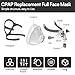 Full Face CPAP Mask, TMS Comfort Series Nasal CPAP Mask Includes Headgear, Cushion, Frame and Elbow (M Size)