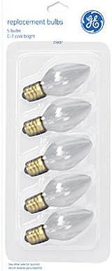 NICOLAS HOLIDAY GE65406 C7 Replacement Bulb, Clear, 5-Pack