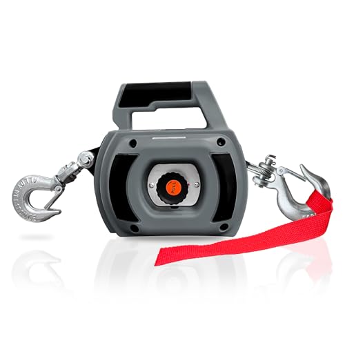 FITHOIST Portable Drill Winch 1000LBS, Drill Powered Winch with Alloy Steel Wire Rope 40FT, Drill...