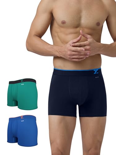 Image of XYXX Men's Underwear Aero IntelliSoft Micro Modal Trunk, Combo Pack of 3