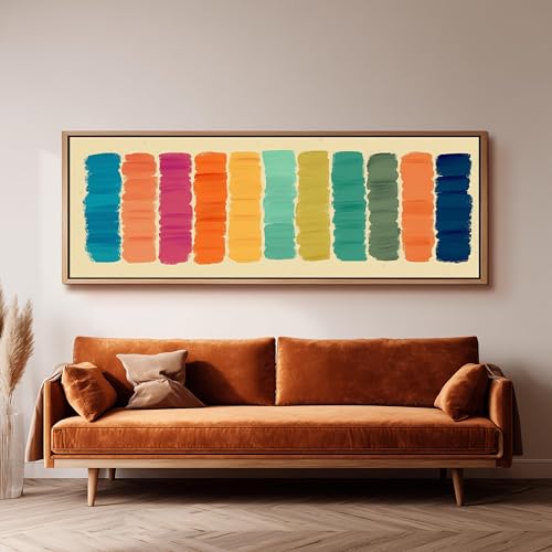 Tableau sur toile à rayures au format panoramique horizontal avec châssis en bois robuste - 3