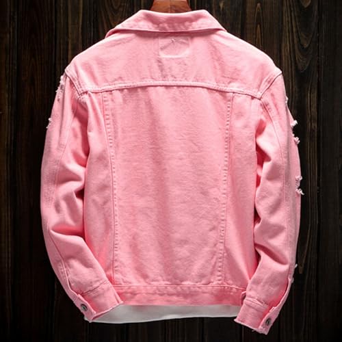 JEShifangjiusu Mens Button Up Plus Size Rap Denim Streetwear Coat Ripped Embroidery Jean Jacket for Every Seasons&Occations2