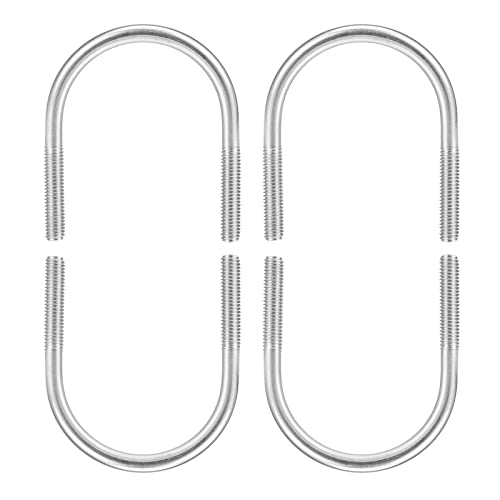 Image of DTGN 2-1 /8 inchx2.83 inch(DXL) Round U-Bolts - 4Pack - Good for Construction Industry - 304 Stainless Steel Round Bend U Bolt - Silver