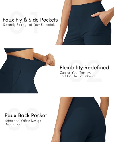 Image of G4Free Capri Pants for Women Wide Leg Yoga Dress Cropped Pants Capri Leggings with Pockets for Casual Summer