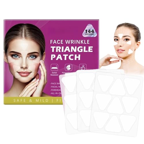 Anti Falten Pflaster 144 Stück, Anti Aging Gesicht für Stirn, Zornesfalte Pflaster & Face Lifting Tape, Augen & Mund, Silikonpflaster zur Straffung & Glättung, Behandlung für Lifting über Nacht
