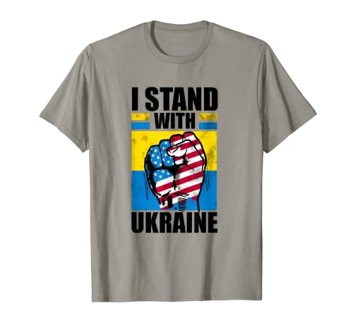 Vintage Flag Ukraine Strong USA Stand With Ukraine Camiseta