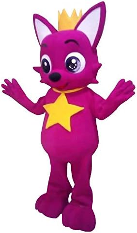 Hot Pink Fox Baby Shark Mascot Costume Costume Cosplay