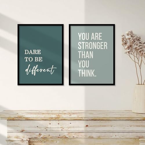 Image of kotart Engineered Wood - Quotes Frames for Wall Decor - Motivational Photo Frame for Wall Decoration - Quotes Wall Poster with Frame for Room and Office - Set of 6 Rectangular, Black (Art 2, 13X17)