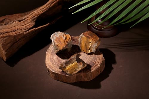 Image of 2Pcs Tiger Eye 1.8-2.2 inch Large Raw Crystals Stones Rough Rocks Tiger Eye Stone Healing Crystal for Wicca Reiki Wrapping DIY Cabbing Wire Decoration Polishing Natural Rock Gifts