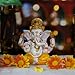 Hindu Lord Ganesha Idol Statue - Indian Diwali Gifts Small Ganesh for Car Dashboard Decor India God Home Mandir Murti Pooja Yoga Meditation Room Altar Kit Decor Wedding Gift