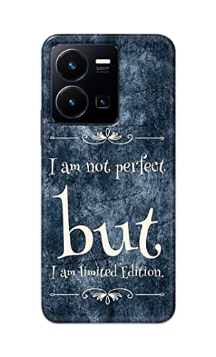 Image of Printed Hard Back Cover Case for Vivo Y35 4G Back Cover (I Am Not Perfect I Am Limited Edition) -1803