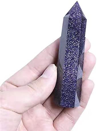 1pc Natural Gemstone Quartz Tower Blue Sandstone Point Crystals Stone for Home Decoration 100-110mm