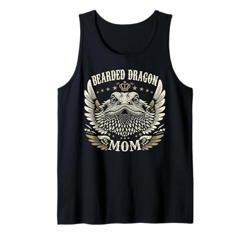 Dragón Barbudo Mamá Biker Alas Motocicleta Amante Lagarto Retro Camiseta sin Mangas