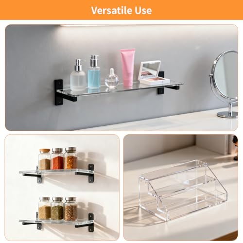 Fardtry 4 Pcs Medicine Cabinet Replacement Shelves, 13\'\'L x 3\'\'W Acrylic Medicine Cabinet Shelving Boards for Bathroom, Kitchen, Living Room