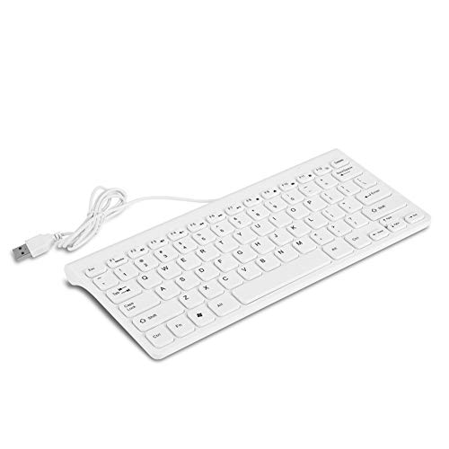 Sutinna Ensemble Clavier et Souris Filaire USB, 87Keys Design Ergonomique Mini Clavier Ultra-Mince Protable Combo pour Ordinateur Portable PC, Plug and Play Facile à Utiliser(Blanc)